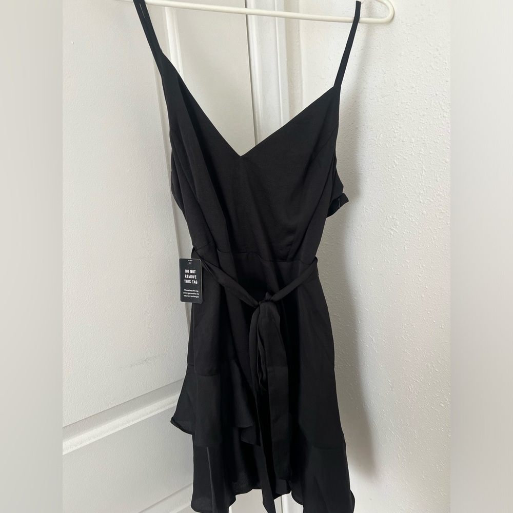 Express satin black romper